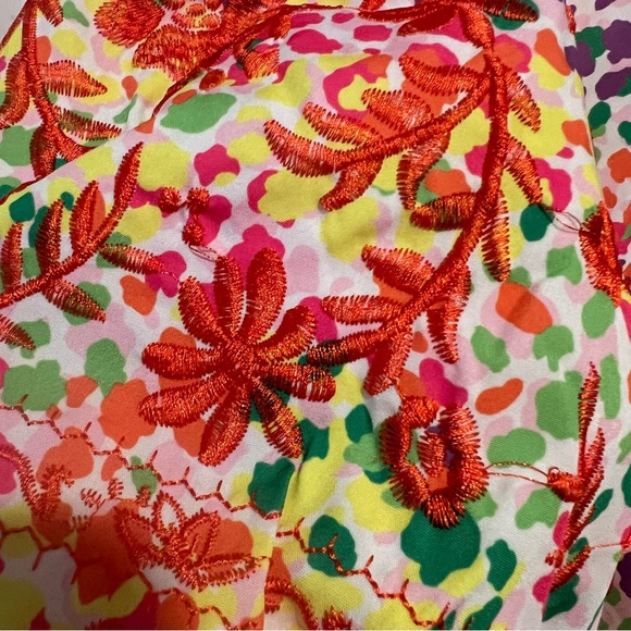 Periwinkle Colorful Spots‎ Season Bright and Embroidered Blouse. Size XL. - Picture 9 of 13